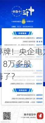 明起停牌！央企电力巨头宣布，
重组！8万多股东要嗨了？