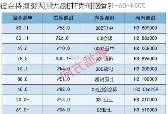 被
汇金持续买入，大盘ETF为何吃香？