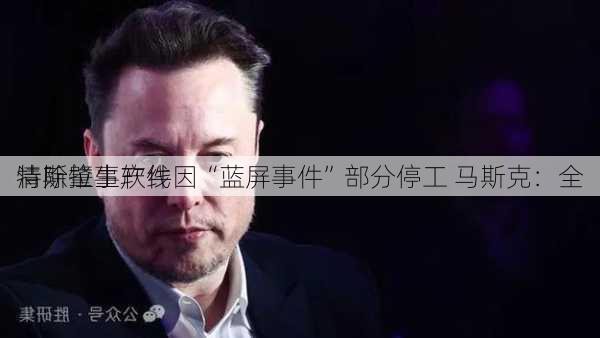 特斯拉生产线因“蓝屏事件”部分停工 马斯克：全
清除肇事软件