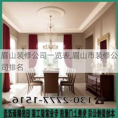 眉山装修公司一览表,眉山市装修公司排名