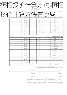 橱柜报价计算方法,橱柜报价计算方法有哪些