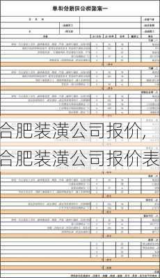 合肥装潢公司报价,合肥装潢公司报价表