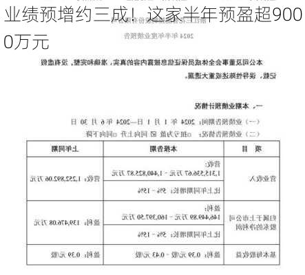 业绩预增约三成！这家半年预盈超9000万元