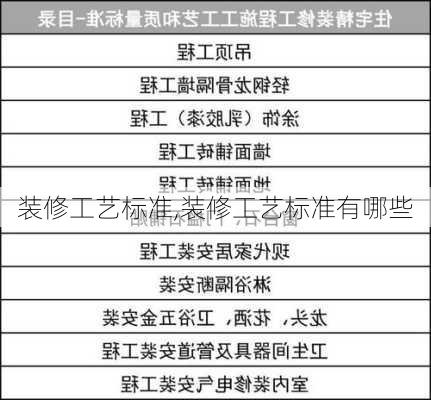 装修工艺标准,装修工艺标准有哪些