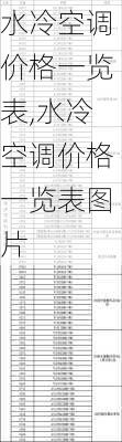 水冷空调价格一览表,水冷空调价格一览表图片