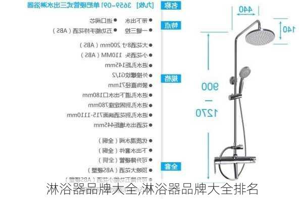 淋浴器品牌大全,淋浴器品牌大全排名