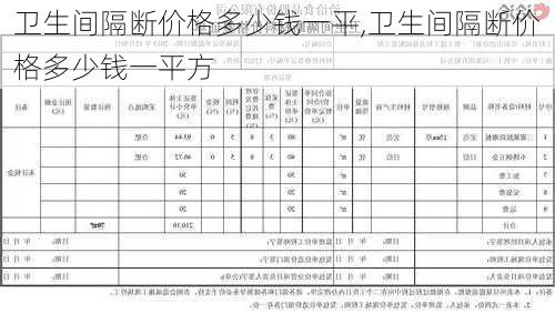 卫生间隔断价格多少钱一平,卫生间隔断价格多少钱一平方