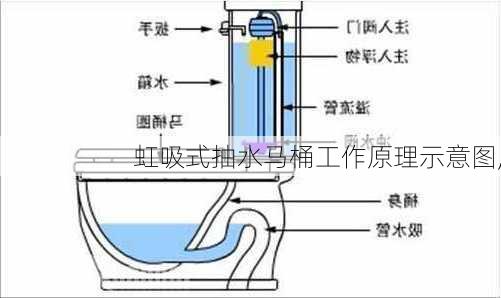 虹吸式抽水马桶工作原理示意图,