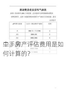 二手房
中，房产评估费用是如何计算的？