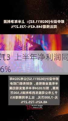 中熔电气：上半年净利润同
预增11.13%-17.46%