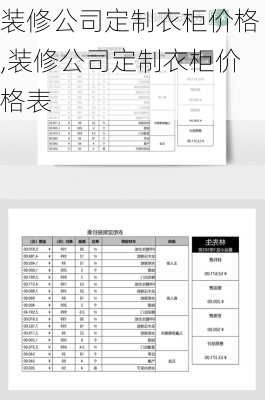 装修公司定制衣柜价格,装修公司定制衣柜价格表