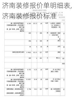 济南装修报价单明细表,济南装修报价标准