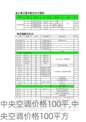 中央空调价格100平,中央空调价格100平方