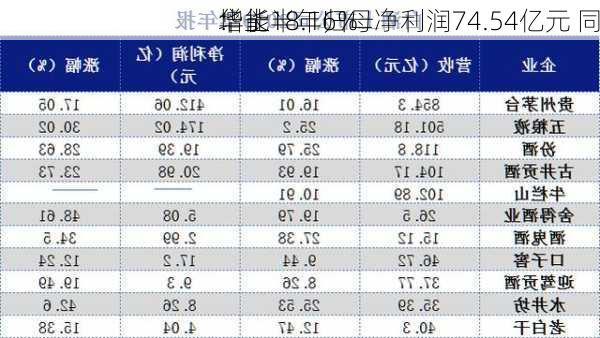 华能
：上半年归母净利润74.54亿元 同
增长18.16%