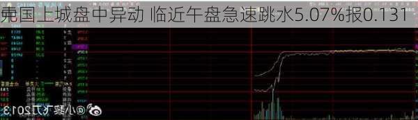 中国上城盘中异动 临近午盘急速跳水5.07%报0.131
元