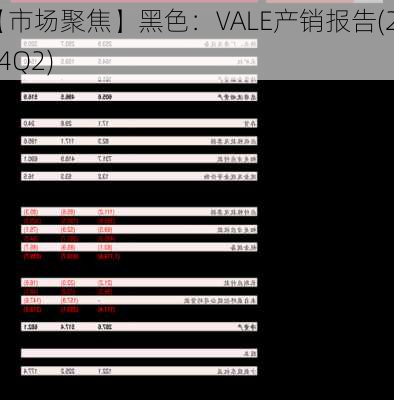 【市场聚焦】黑色：VALE产销报告(2024Q2)