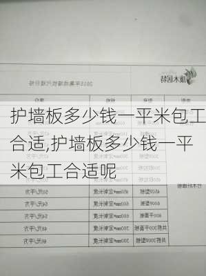 护墙板多少钱一平米包工合适,护墙板多少钱一平米包工合适呢