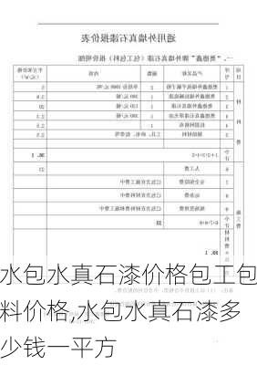 水包水真石漆价格包工包料价格,水包水真石漆多少钱一平方