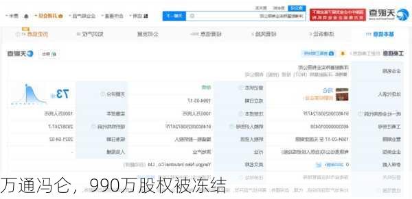 万通冯仑，990万股权被冻结