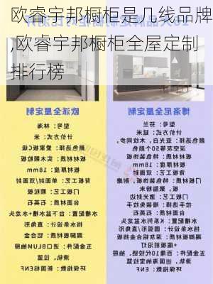 欧睿宇邦橱柜是几线品牌,欧睿宇邦橱柜全屋定制排行榜