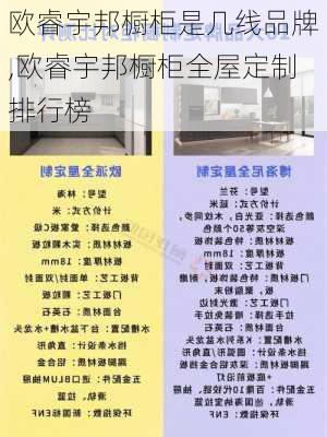 欧睿宇邦橱柜是几线品牌,欧睿宇邦橱柜全屋定制排行榜