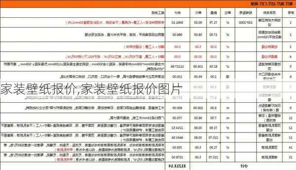 家装壁纸报价,家装壁纸报价图片