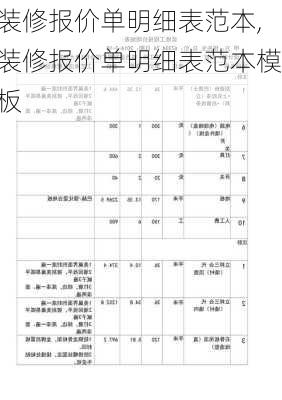 装修报价单明细表范本,装修报价单明细表范本模板