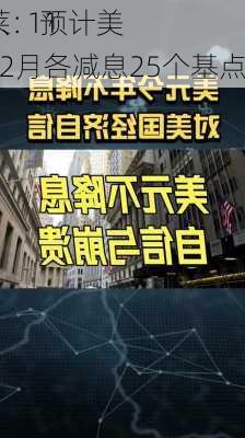 巴克莱：预计美
于9月、11月及12月各减息25个基点