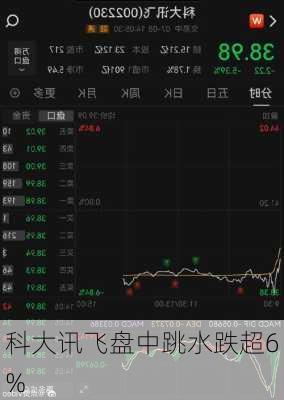 科大讯飞盘中跳水跌超6%