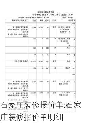 石家庄装修报价单,石家庄装修报价单明细