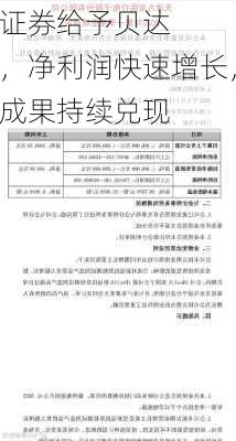 西南证券给予贝达
持有评级，净利润快速增长，创新成果持续兑现