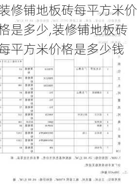 装修铺地板砖每平方米价格是多少,装修铺地板砖每平方米价格是多少钱