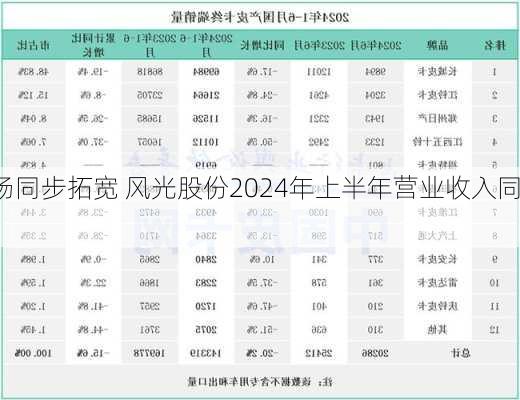 海内外市场同步拓宽 风光股份2024年上半年营业收入同
增37.03%