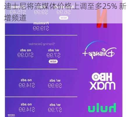 迪士尼将流媒体价格上调至多25% 新增频道