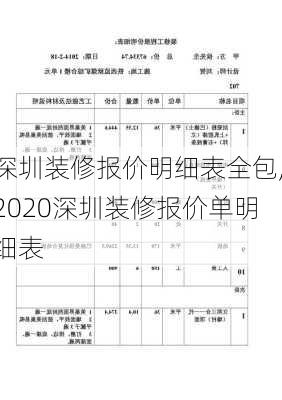 深圳装修报价明细表全包,2020深圳装修报价单明细表