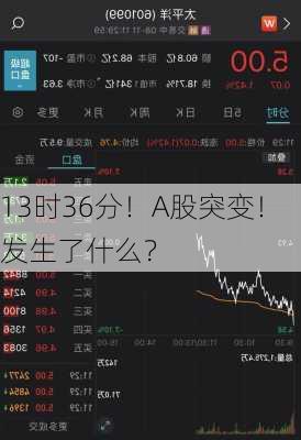 13时36分！A股突变！发生了什么？