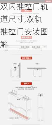 双闪推拉门轨道尺寸,双轨推拉门安装图解