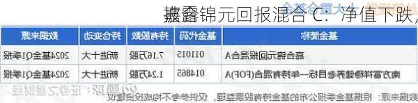 嘉合锦元回报混合 C：净值下跌，
披露