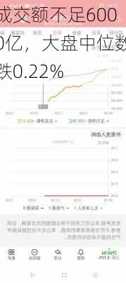 成交额不足6000亿，大盘中位数跌0.22%