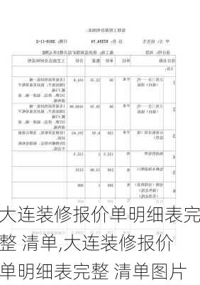 大连装修报价单明细表完整 清单,大连装修报价单明细表完整 清单图片