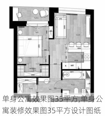 单身公寓效果图35平方,单身公寓装修效果图35平方设计图纸