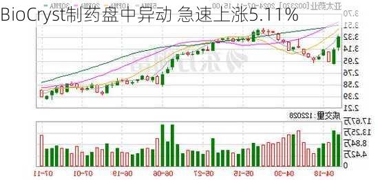 BioCryst制药盘中异动 急速上涨5.11%