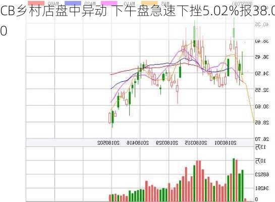 CB乡村店盘中异动 下午盘急速下挫5.02%报38.00
