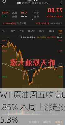 
WTI原油周五收高0.85% 本周上涨超过5.3%