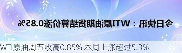 
WTI原油周五收高0.85% 本周上涨超过5.3%