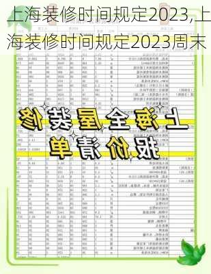 上海装修时间规定2023,上海装修时间规定2023周末