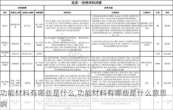 功能材料有哪些是什么,功能材料有哪些是什么意思啊