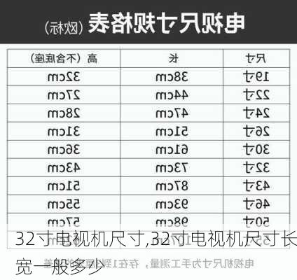 32寸电视机尺寸,32寸电视机尺寸长宽一般多少