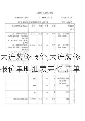 大连装修报价,大连装修报价单明细表完整 清单