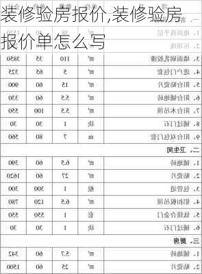 装修验房报价,装修验房报价单怎么写